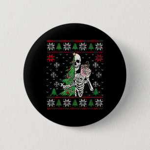 Christmas Vibes Xmas Skeleton Sorta Merry Sorta Sc 6 Cm Round Badge