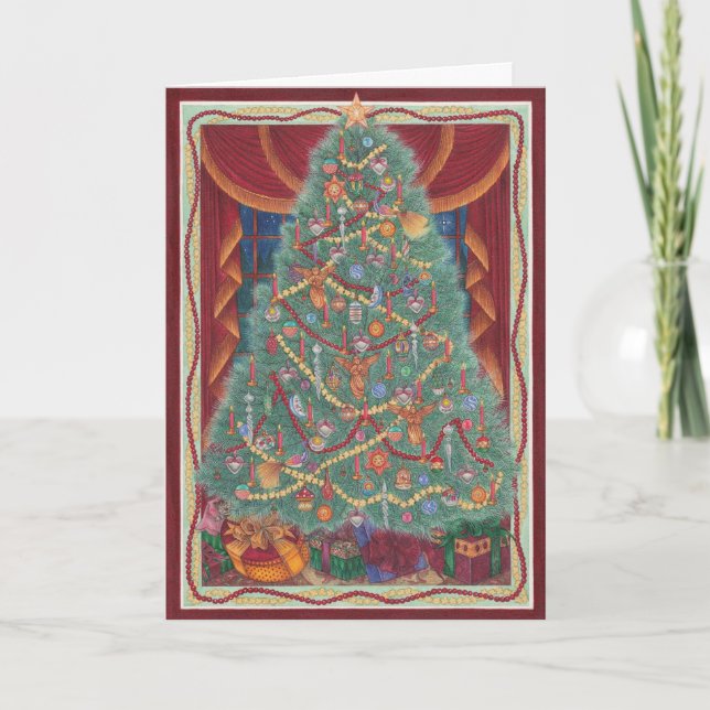 Christmas ~ Victorian Tree Greeting Card (Front)