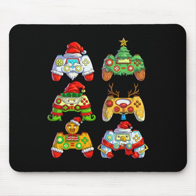 Christmas Video Game Controller Santa Hat Christma Mouse Pad (Front)
