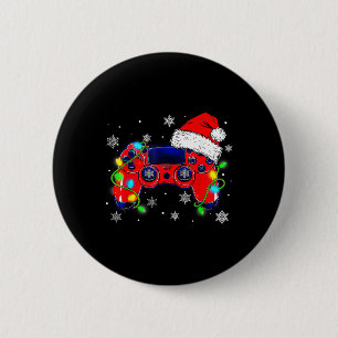 Christmas Video Game Controller Santa Hat Gamer Bo 6 Cm Round Badge