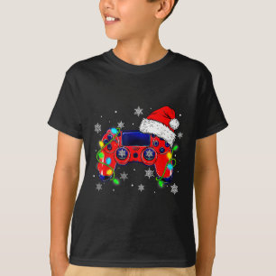 Christmas Video Game Controller Santa Hat Gamer Bo T-Shirt