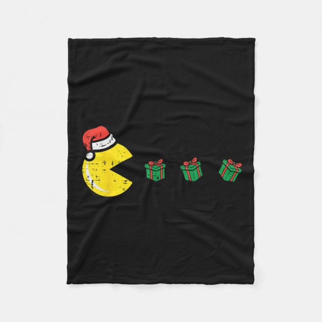 Christmas Video Game Eating Xmas Gamer Men Boys Ki Fleece Blanket (Front)