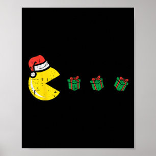 Christmas Video Game Eating Xmas Gamer Men Boys Ki Poster