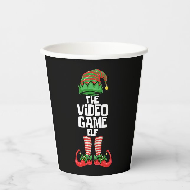 Christmas Video Game Elf Paper Cups (Front)