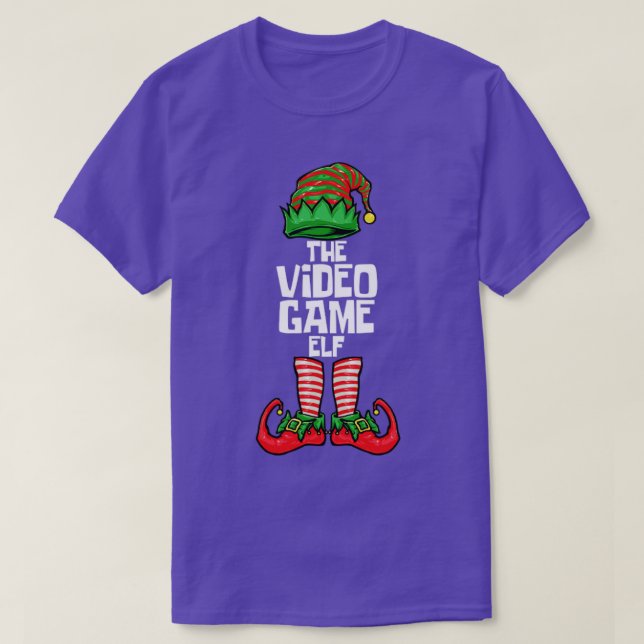 Christmas Video Game Elf T-Shirt (Design Front)