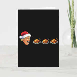Christmas Video Game Trump Face Eating Turkey Game Card