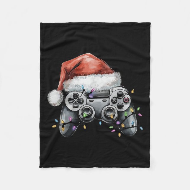Christmas Video Gamer Controller Xmas Gaming Men B Fleece Blanket (Front)