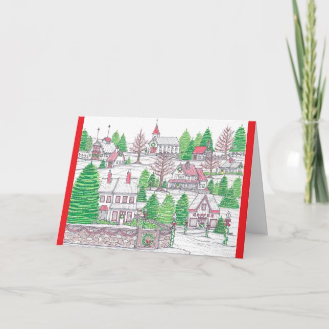 Christmas Village 5 Greeting Card (Front)