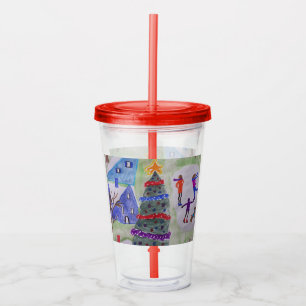 Christmas Village  Acrylic Tumbler