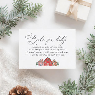 Christmas Village Baby Shower Books for Baby Enclosure Card