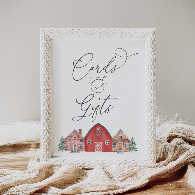 Christmas Village Baby Shower Cards and Gifts Sign (Creator Uploaded)