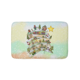 Christmas village   bath mat