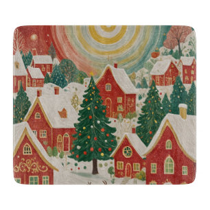 Christmas Village Cutting Board