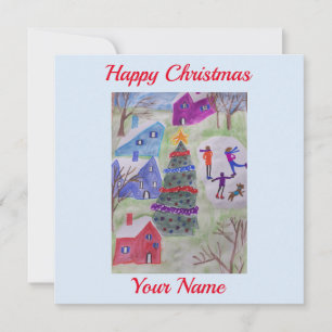 Christmas Village Flat Card