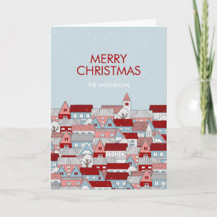 Christmas Village Folded Holiday Card