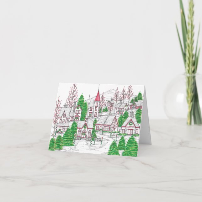Christmas Village Greeting Card (Front)