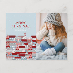 Christmas Village Holiday Photo Postcard