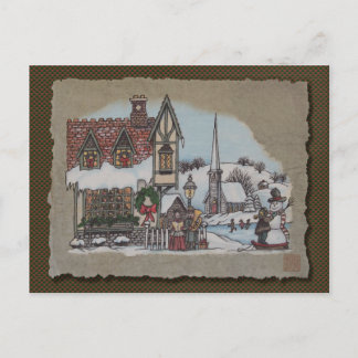 Christmas Village Holiday Postcard