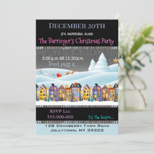 Christmas Village III Holiday Christmas Party Invitation