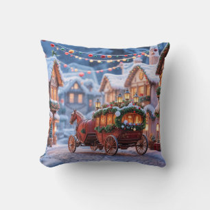 Christmas Village illustration Cushion