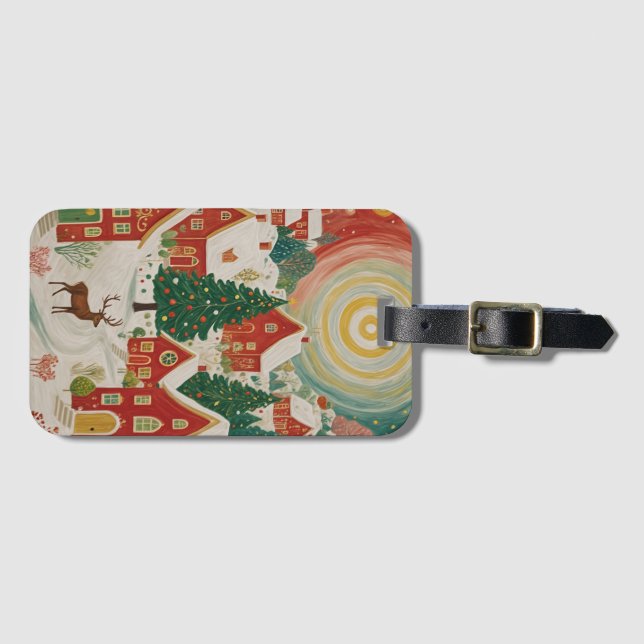 Christmas Village Luggage Tag (Front Horizontal)