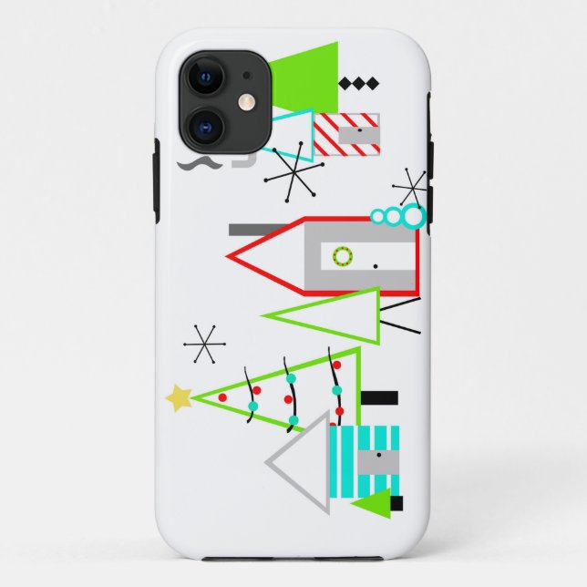 christmas village mid century modern Case-Mate iPhone case (Back)