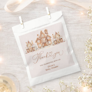 Christmas Village Neutral Baby Shower Thank You Favour Bag