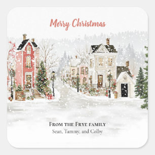 Christmas Village Personalised Holiday Label