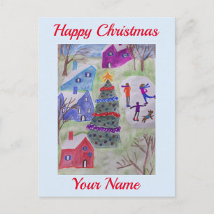 Christmas Village Postcard