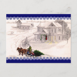 Christmas Village Postcard
