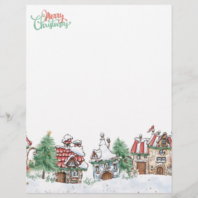 Christmas Village Santa Custom Letterhead (Front)
