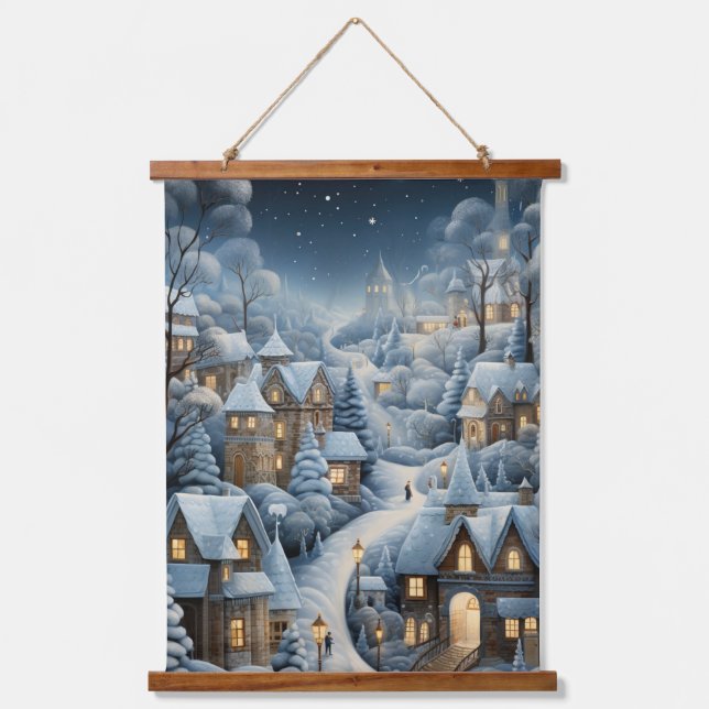 Christmas Village Scene Hanging Tapestry (Front)