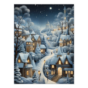 Christmas Village Scene Photo Print