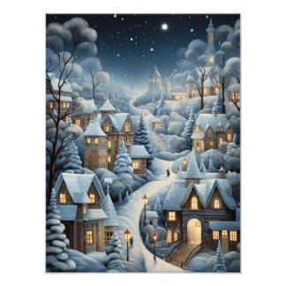 Christmas Village Scene Photo Print
