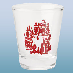 Christmas Village Shot Glass