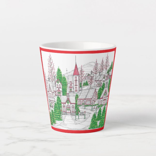 Christmas Village Small Latte Mug (Front)