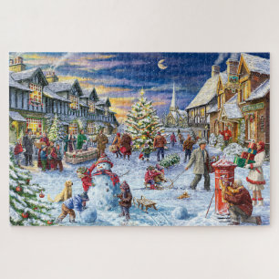 Christmas Village Snowfall Jigsaw Jigsaw Puzzle