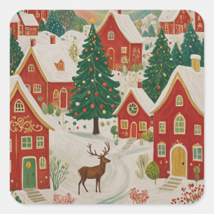 Christmas Village Square Sticker