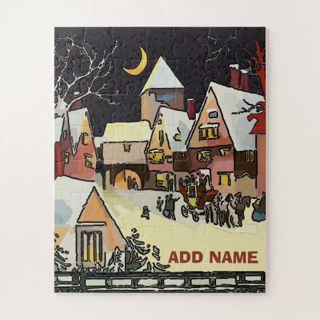 Christmas Village style Jigsaw Puzzle (Vertical)