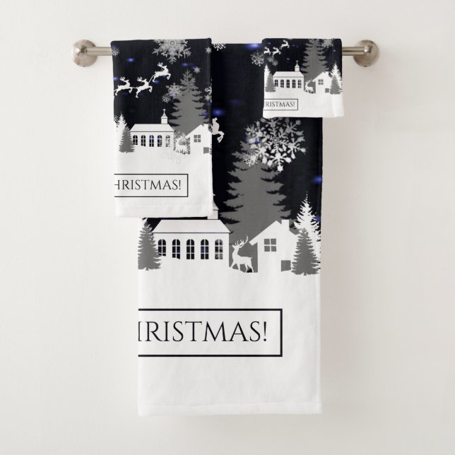 Christmas Village Towel Set (Insitu)