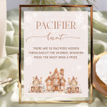 Christmas Village Winter Baby Shower Pacifier Hunt Poster<br><div class="desc">This item with a gingerbread house theme and a creates a charming and cosy winter wonderland scene. The item features a delightful,  whimsical village of gingerbread houses dusted with “snow” icing,  surrounded by delicate snowflakes. The colour palette is soft and inviting,  using neutral winter tones. Matching items available.</div>