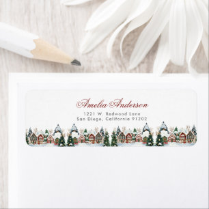 Christmas Village Winter Gender Return Addres Address Label