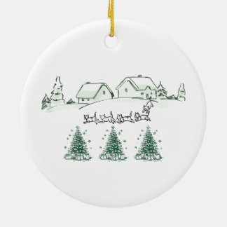 Christmas Village Winter Wonderland Christmas Orna Ceramic Ornament