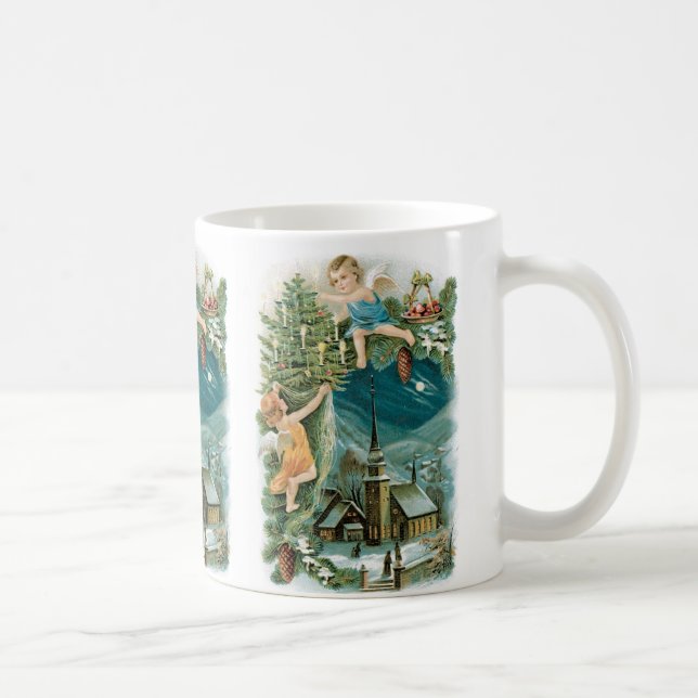 Christmas Village with Angels Coffee Mug (Right)