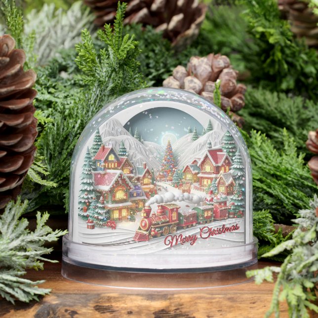  Christmas Village with Train  Snowglobe (Winter)