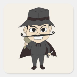 Christmas villain square sticker