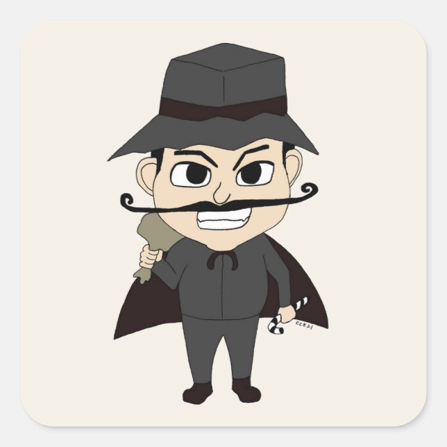 Christmas villain     square sticker (Front)