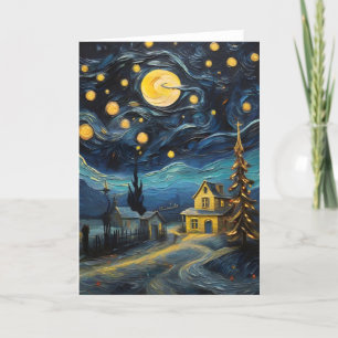  Christmas Vintage Art Inspired by Van Gogh Card