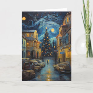 Christmas Vintage Art Inspired by Van Gogh Card