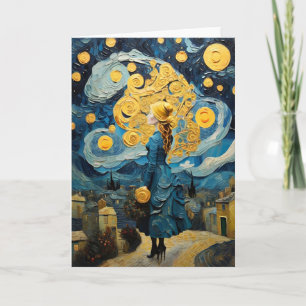 Christmas Vintage Art Inspired by Van Gogh Holiday Card